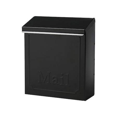 Cuadrilatero Townhouse Classic Galvanized Steel Wall Mount Mailbox, Black CU2743204